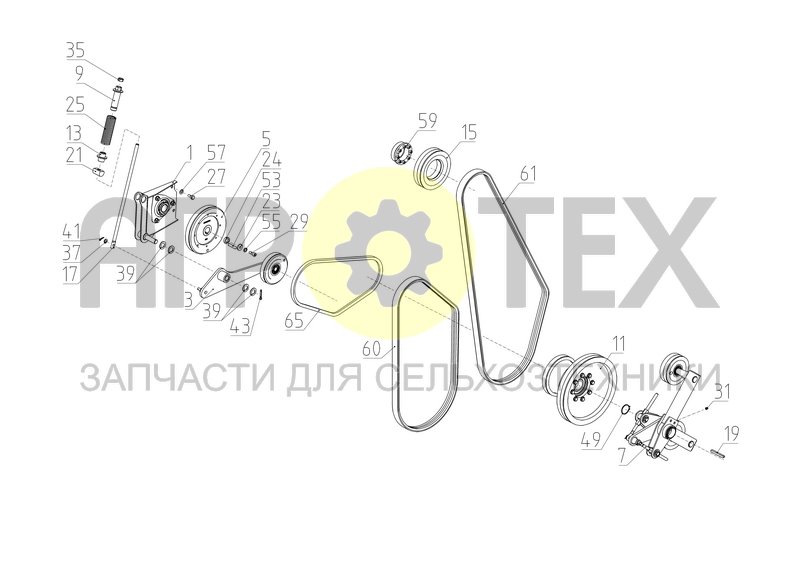 Установка контрпривода системы очистки (154.29.02.020) (№61 на схеме)